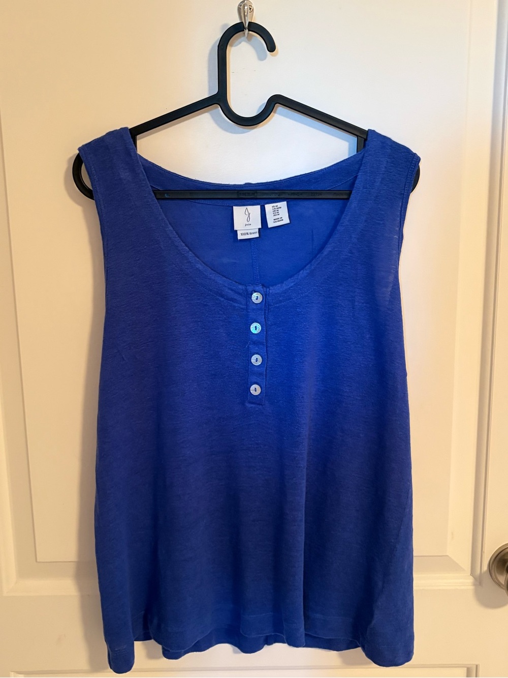 Joie Royal Blue Sleeveless Henley Tank
